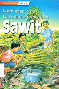 Image of Menyadap nira di antara peremajaan sawit